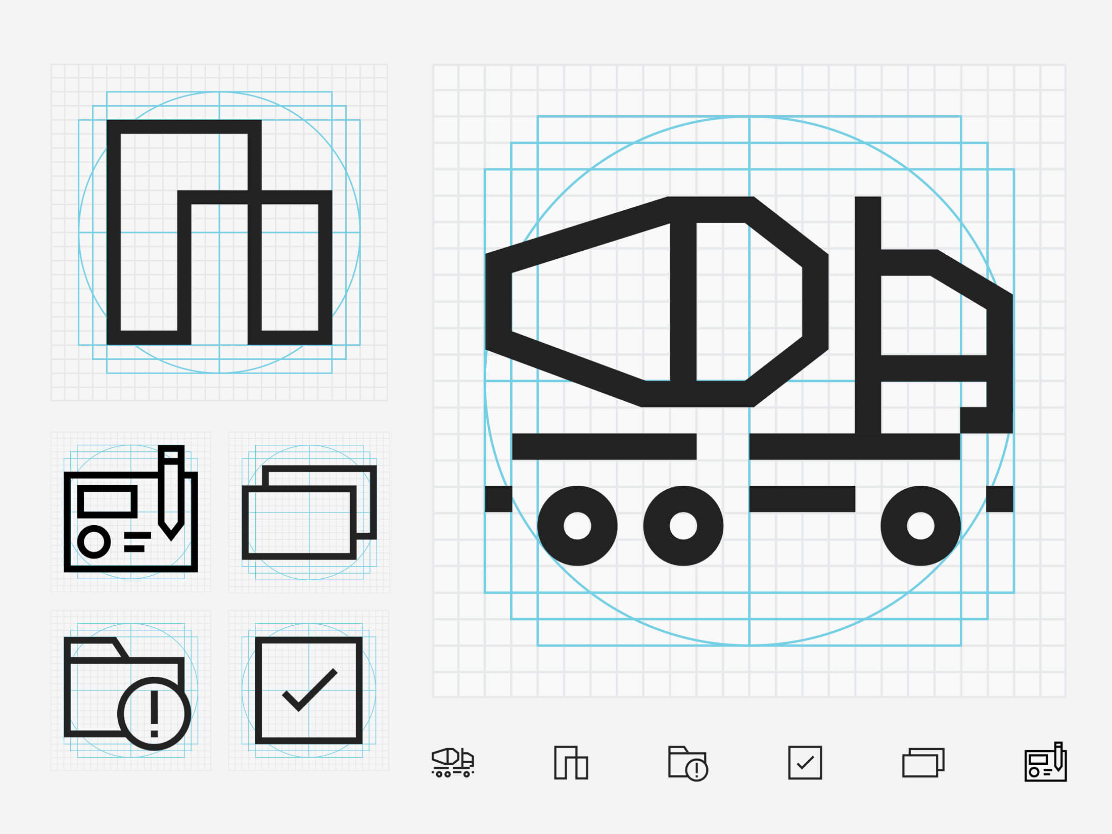 Icons are built on 24dp grid