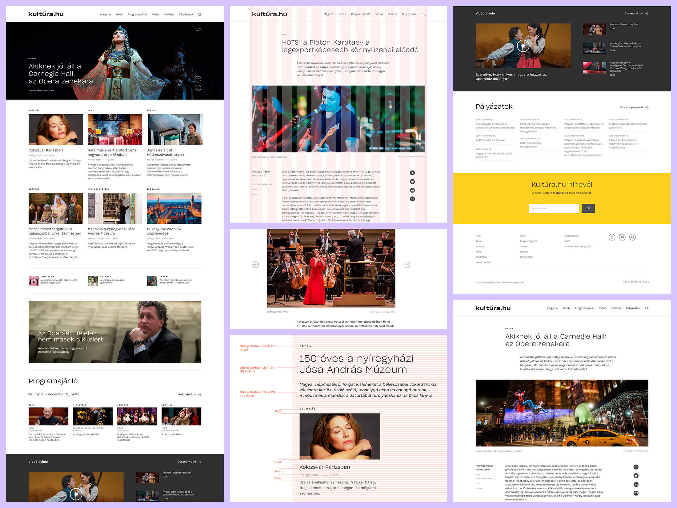 Kultura.hu Website layout