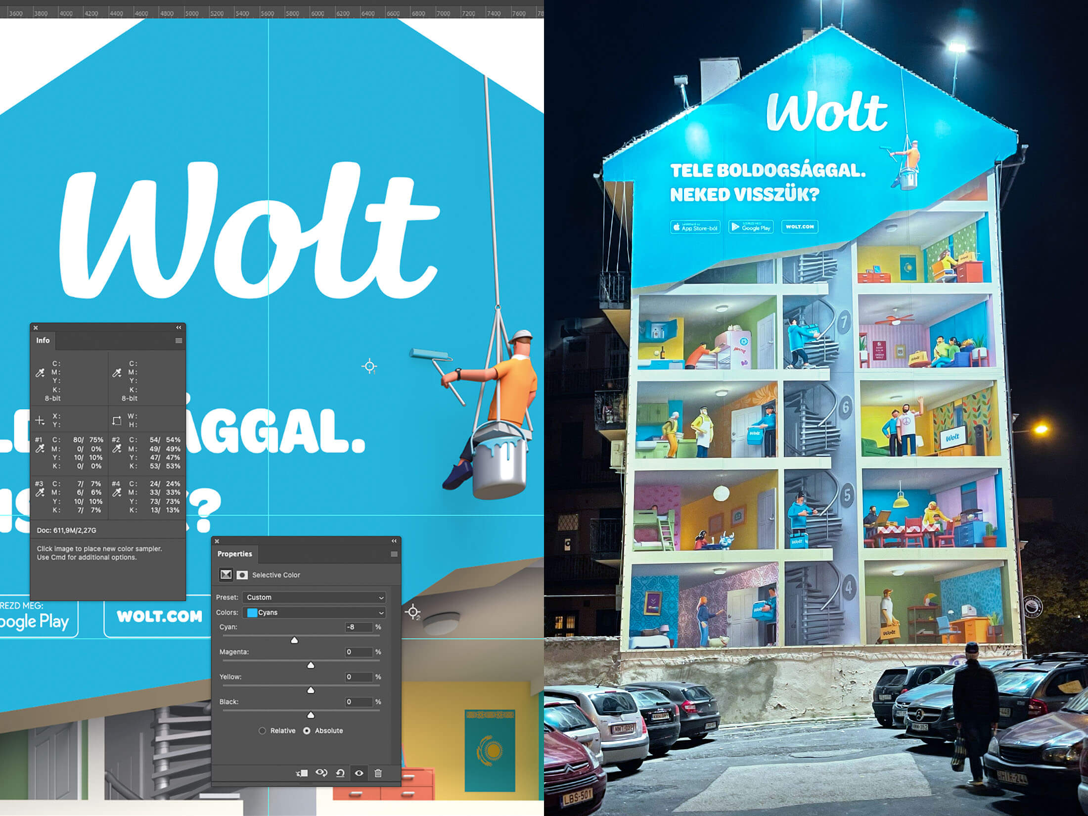 Wolt campaign mural @homeland